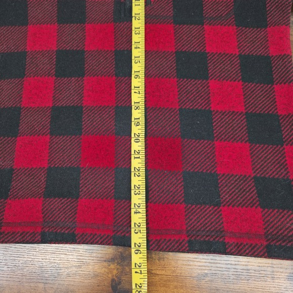 North Face Men's Fleece Jacket 1/2 Zip Mock Neck Buffalo Plaid Red Black Size M - Picture 8 of 8